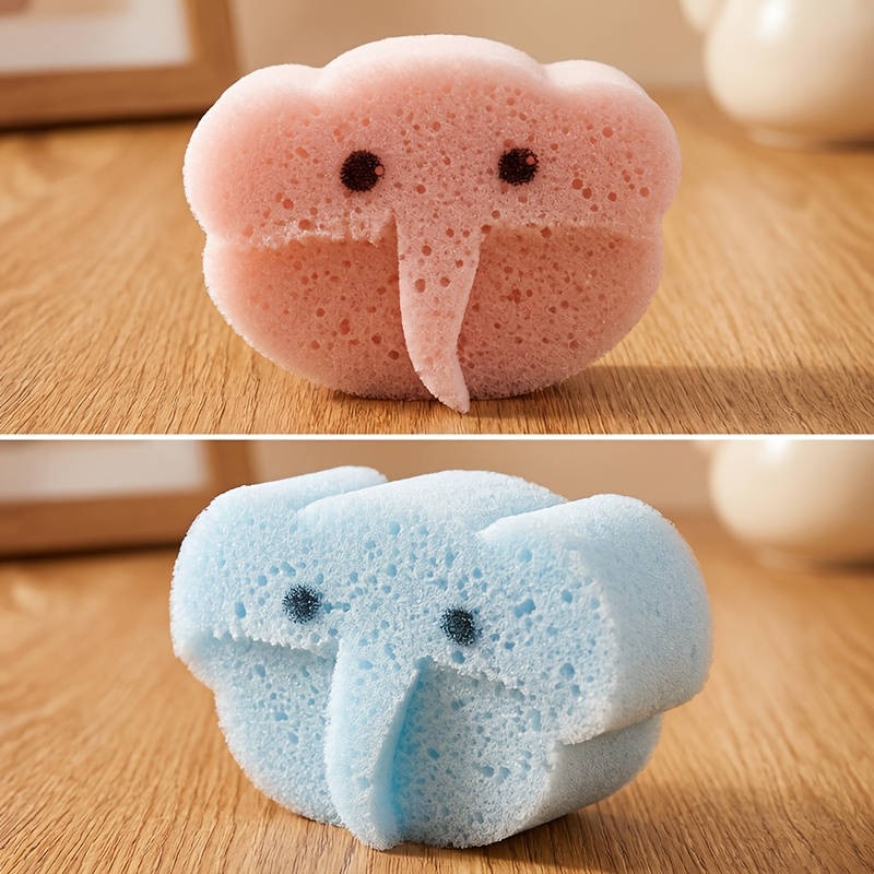 Macaron Elephant Bath Sponge, Soft Foaming Shower Pad