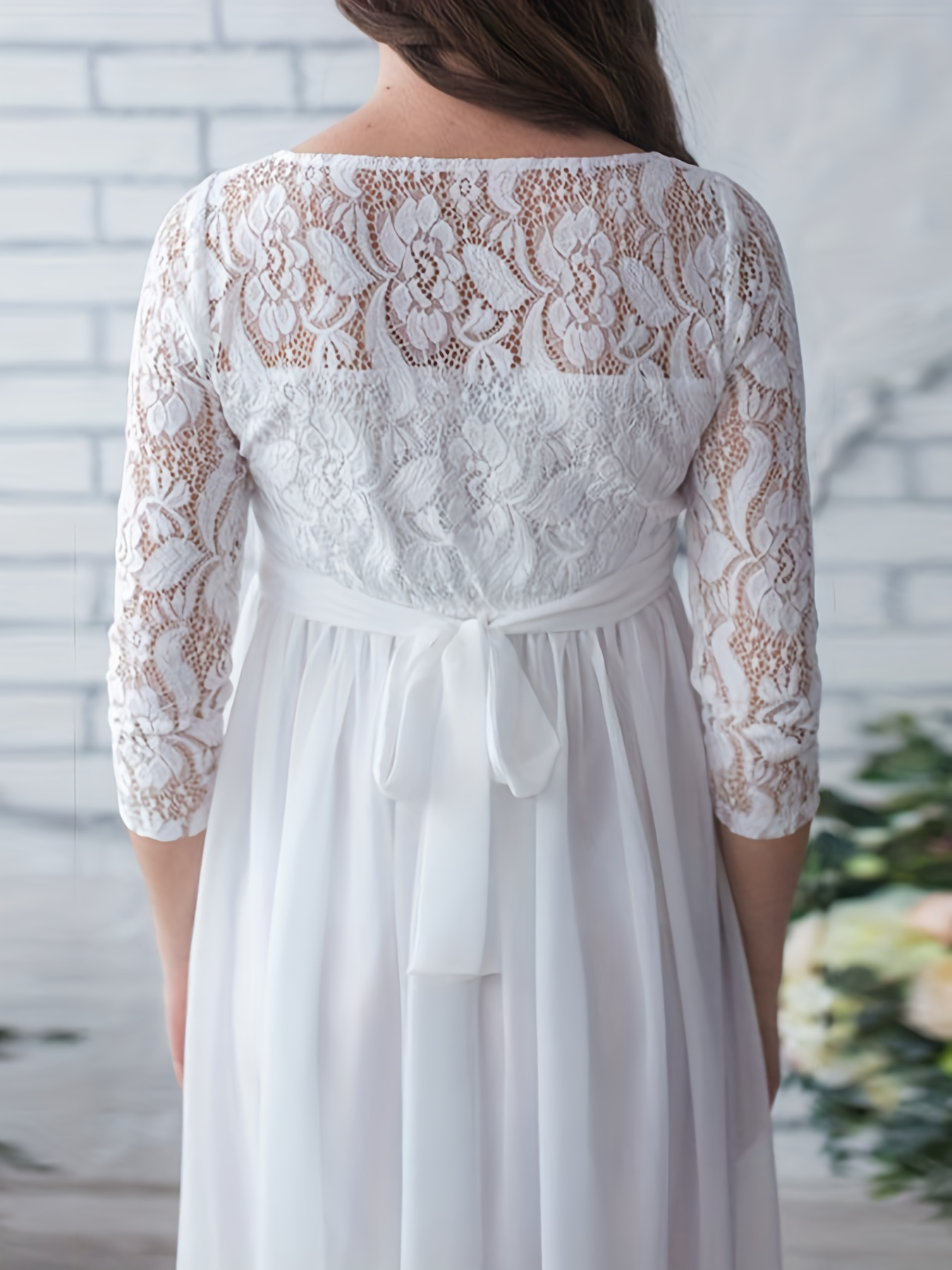 nontransparent fabric elegant maternity lace dress - Temu