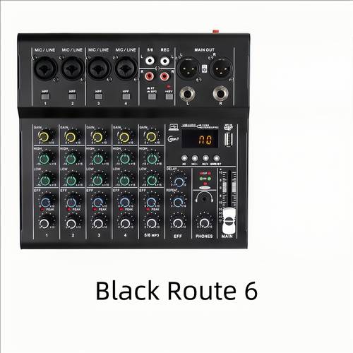 4 6 channel portable dj pa mixer with effect sd recording mp3 gpx power xlr rca input compact board suitable for karaoke stage conference podcast compatible with smartphones tablets
