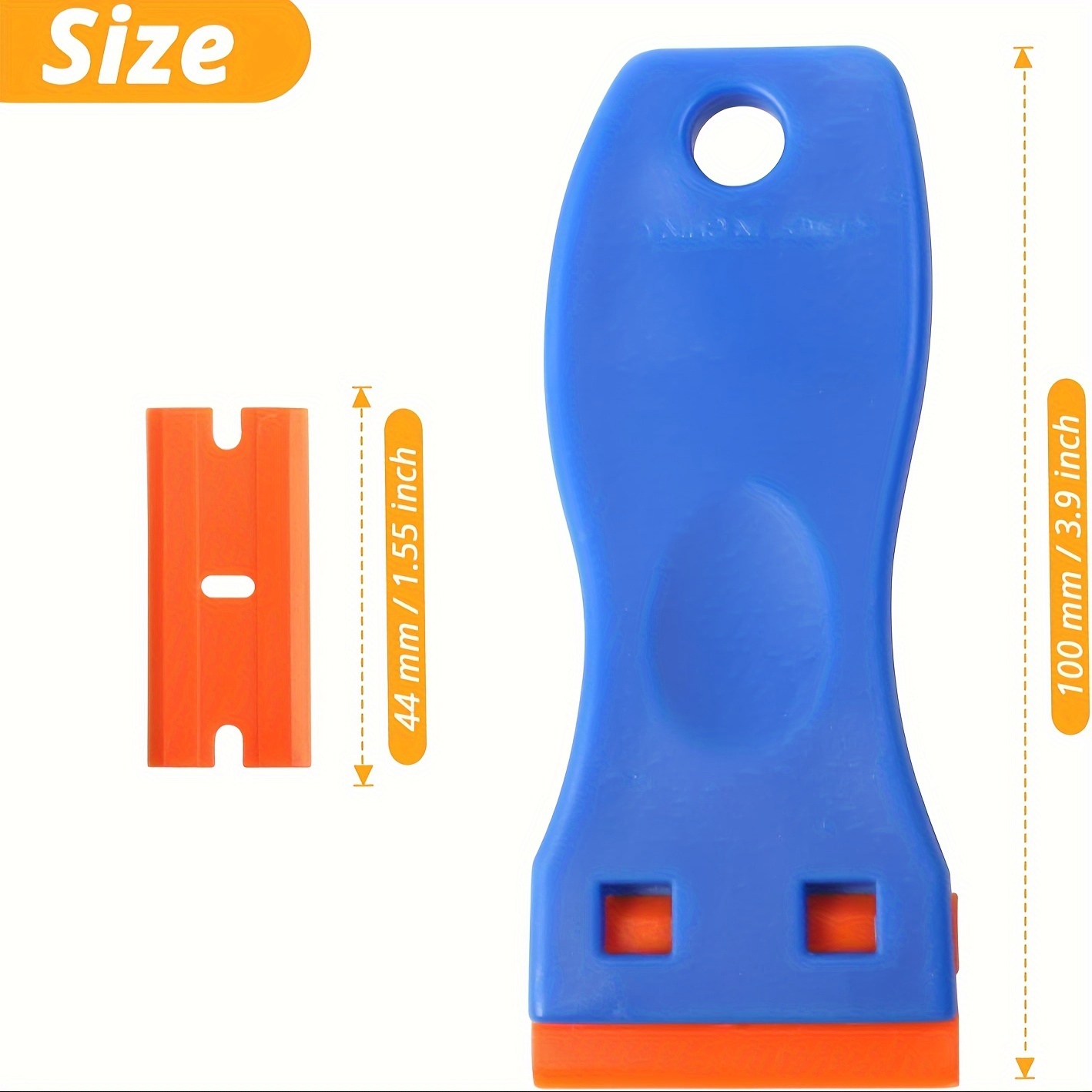 grattoir en plastique 2 pièces avec 20 lames en plastique outil bleu pour enlever la colle, les