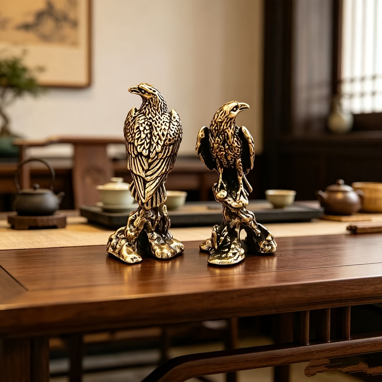 TEMU 2pcs Mini Eagle Desktop Ornament Decoration Bedroom Study Ornament Garden Ornament Decoration