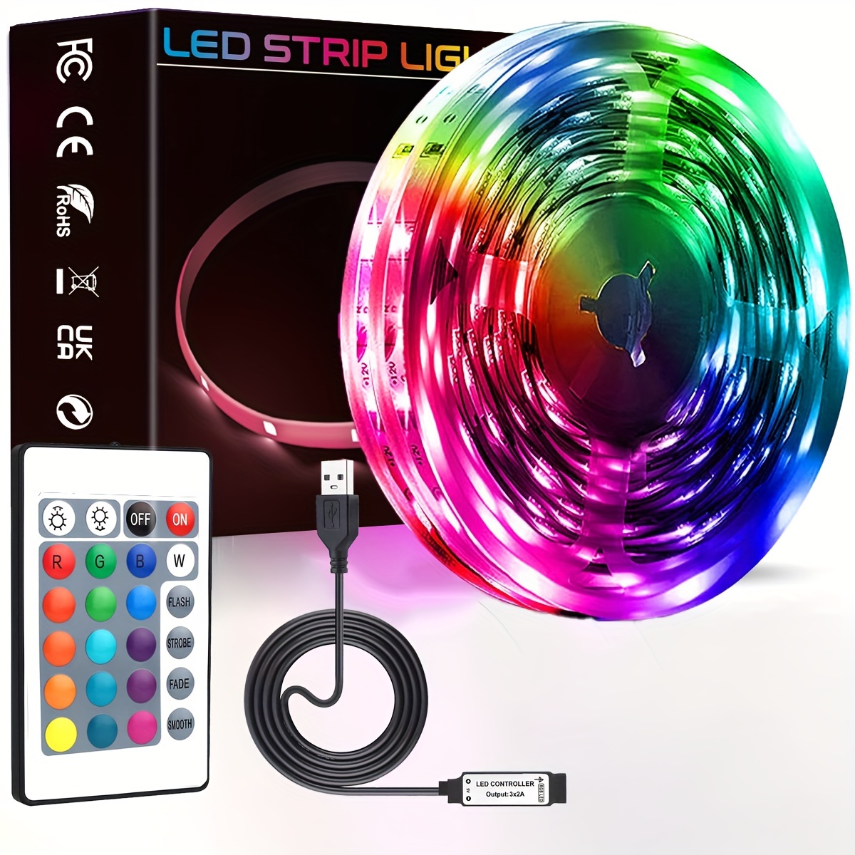 Led Strip Lights Battery Powered Rgb Led Lights Strip Temu