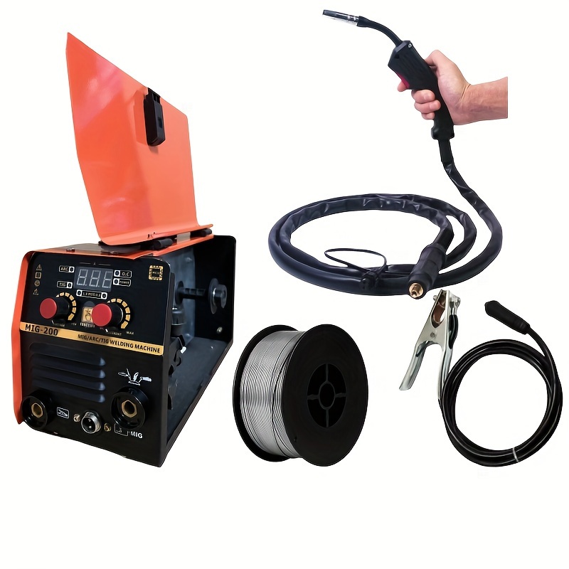 HITBOX Multifunctional Welder Plasma Cutter Combo, 200A 240V Aluminum Pulse MIG/Gas/Flux Core MIG/HF TIG/ 40A Plasma Cutter/Stick/Spot With 2T/4T