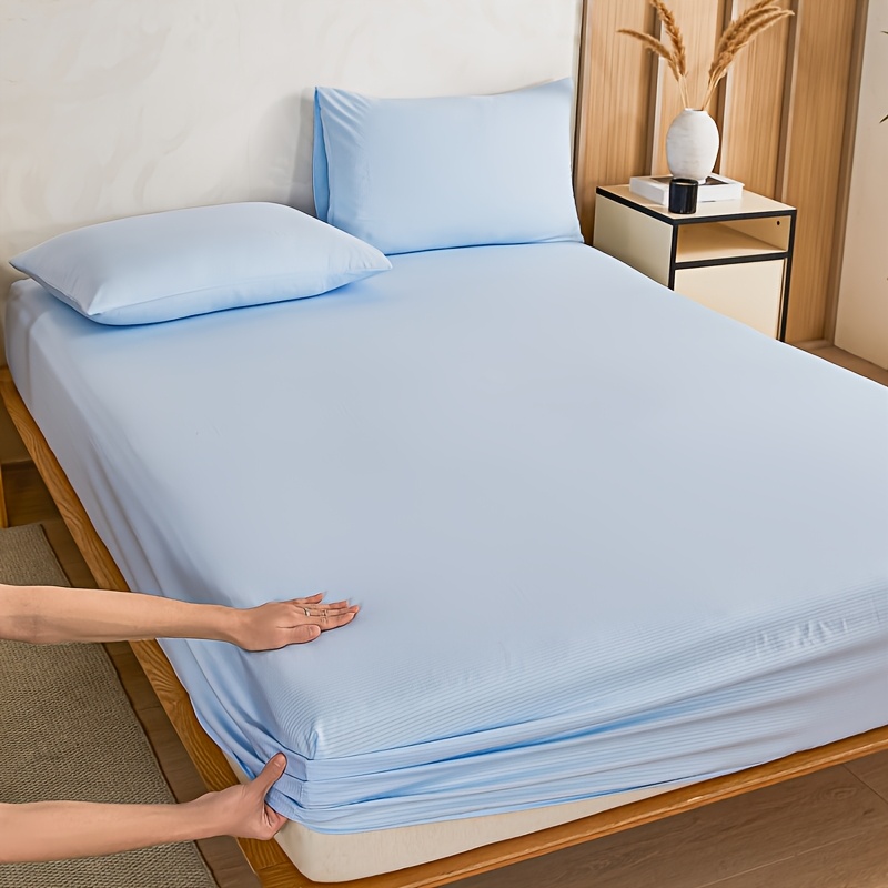 TEMU 3pcs Fitted Sheet Set, Luxurious Comfortable Breathable Cooling Bedding, With 16-inch Deep Pocket, Warm, Use, Includes Pillowcase, Can Cover