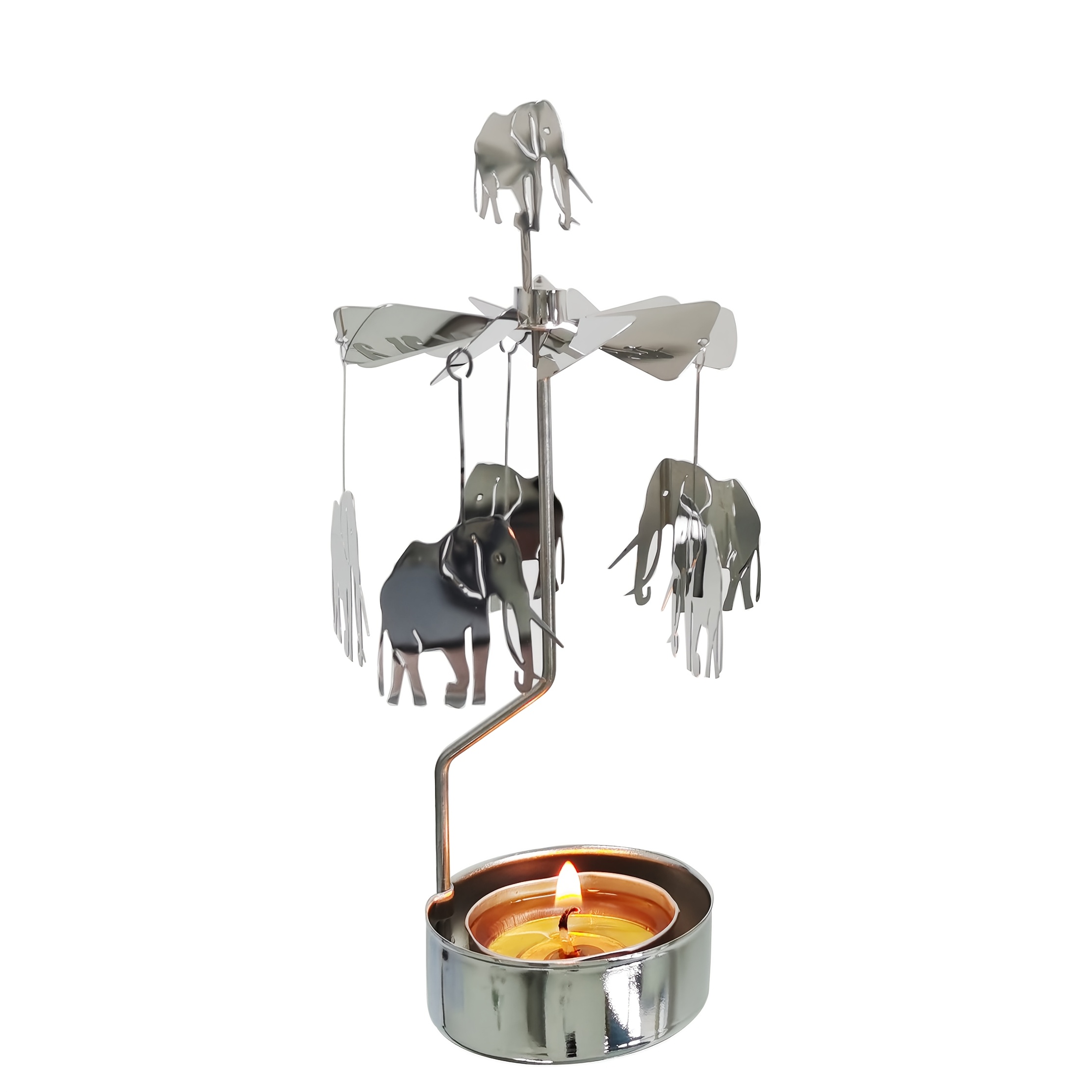 Home Decoration Rotary Tealight Candle Holder Elephant Pattern For Festival Gifts