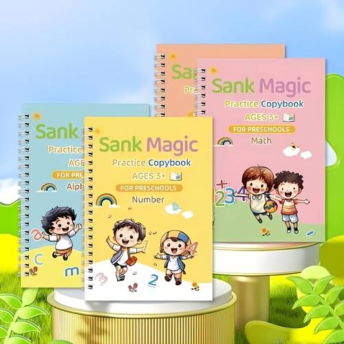 4 books 1 pen 10 replacement refills 1 pen grip practice book practice book set learning and creative writing ideal gift for festivals