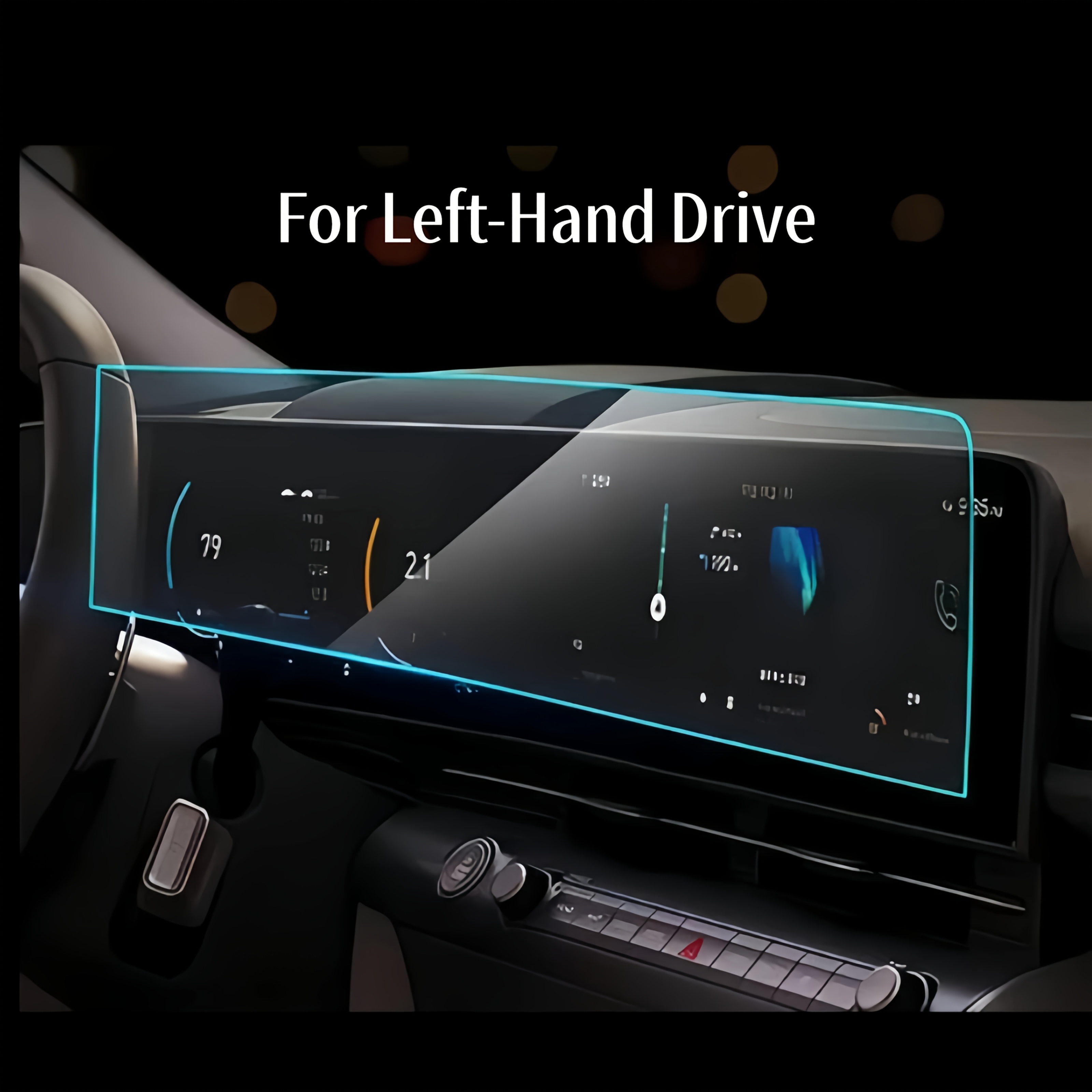 E-shop 12,3-Zoll Flexibler Gebogener Displayschutz für HYUNDAI Kona SX2 (2024-2025) | HD-Klarheit, Anti-Kratz, LHD/RHD Dual Option | Passend für