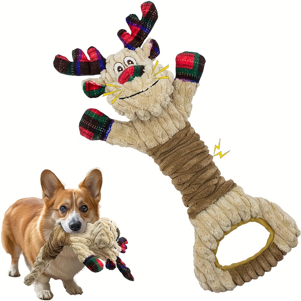 

Christmas Dog , Interactive Dog Toy, Dog Squeaky Crinkle For Chewers, Stuffed Dog Toy For , , For Stuffers