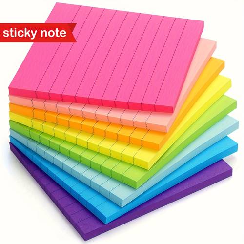 colorful sticky notes 110 sheets each striped paper sticky notes with strong school supplies study essentials office and home memo sticky notes multiple colors creative memo book tear off notepad suitable for office and home use