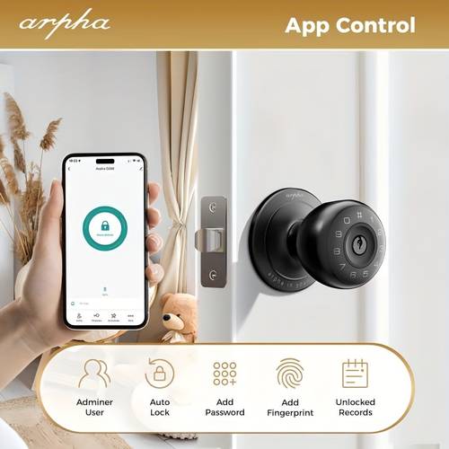 smart door lock smart door handle digital keypad door lock fingerprint unlock app residential security smart door lock gift for friends suitable for rental house apartment bedroom