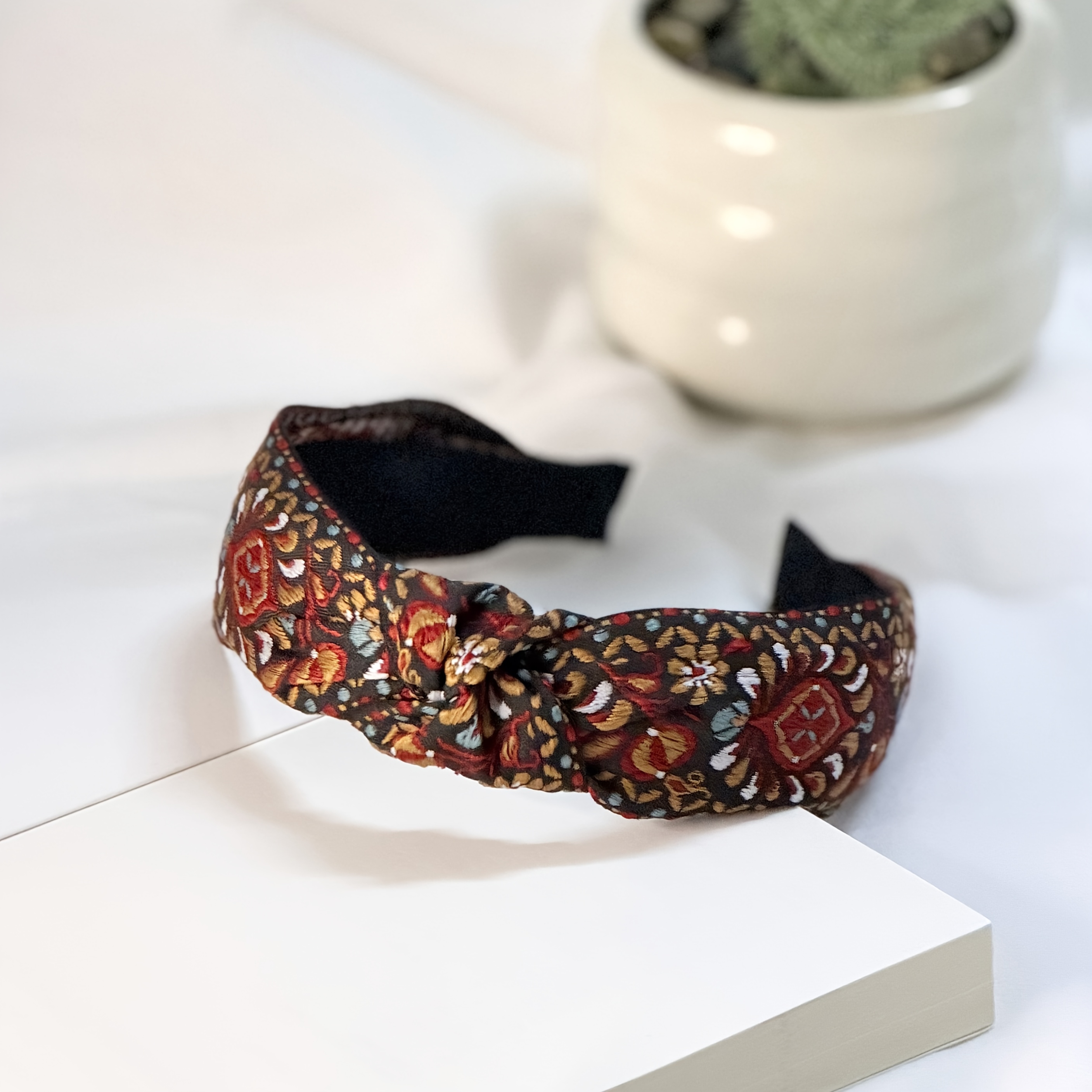 TEMU Bohemian Knotted Headband, Boho Style Headband Set, Exquisite Women's Ethnic Totem Headband, Mom Style Suitable For , Makeup Hair Accessory