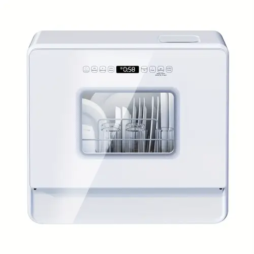 multifunctional countertop dishwasher 5l built in water tank with water softener for connection supply 2 tier rack 3 spray home use