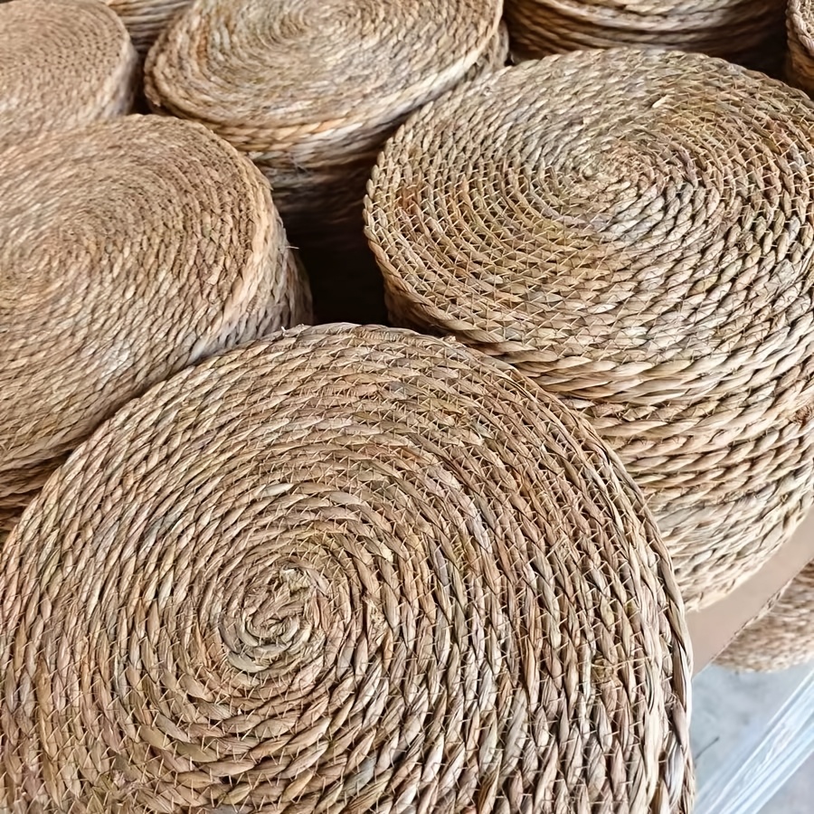 Image of Natural Bohemian Rattan Placemats Compatible For All Stoves - Thick Natural Fiber Table Mats Suitable For Dining Table,, Christmas Decor - Durable & Heat-resistant, Rattan Placemats