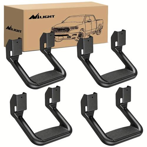 universal slip proof aluminum side hoop steps nerf bars assembly black 4pcs for for chevrolet for ford for toyota for for dodge for