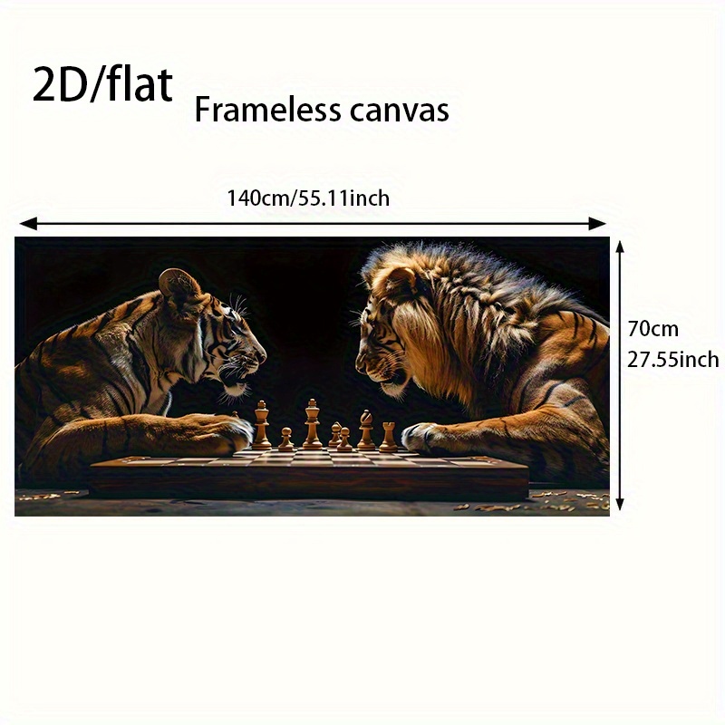 Image of 2d/flat 1pc 27.55inch*55.11inch/ 70cm*140cm Frameless With A Hat Canvas Painting Art For Living Room Modern Canvas Poster For Bedroom And Living Room Decoration Cuadros No Frame