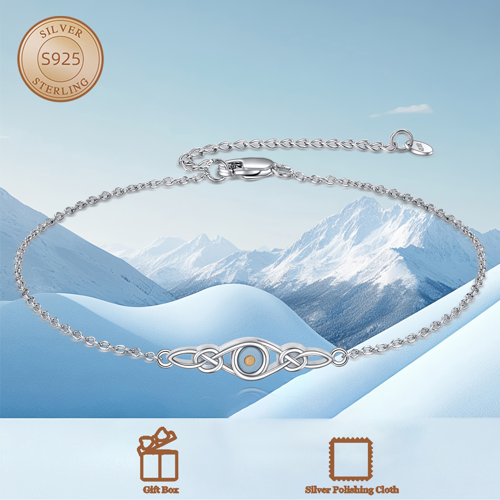 Image of Fashion Celtic Bracelet 925 Sterling Silver Bracelet Celtic Knot Jewelry Christian Faith Gifts For Women Mother Sister