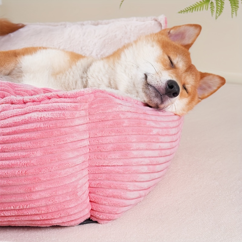 1pc detachable and washable corduroy back dog nest warm cat nest mat sleeping warm furry nest winter   Product details 5