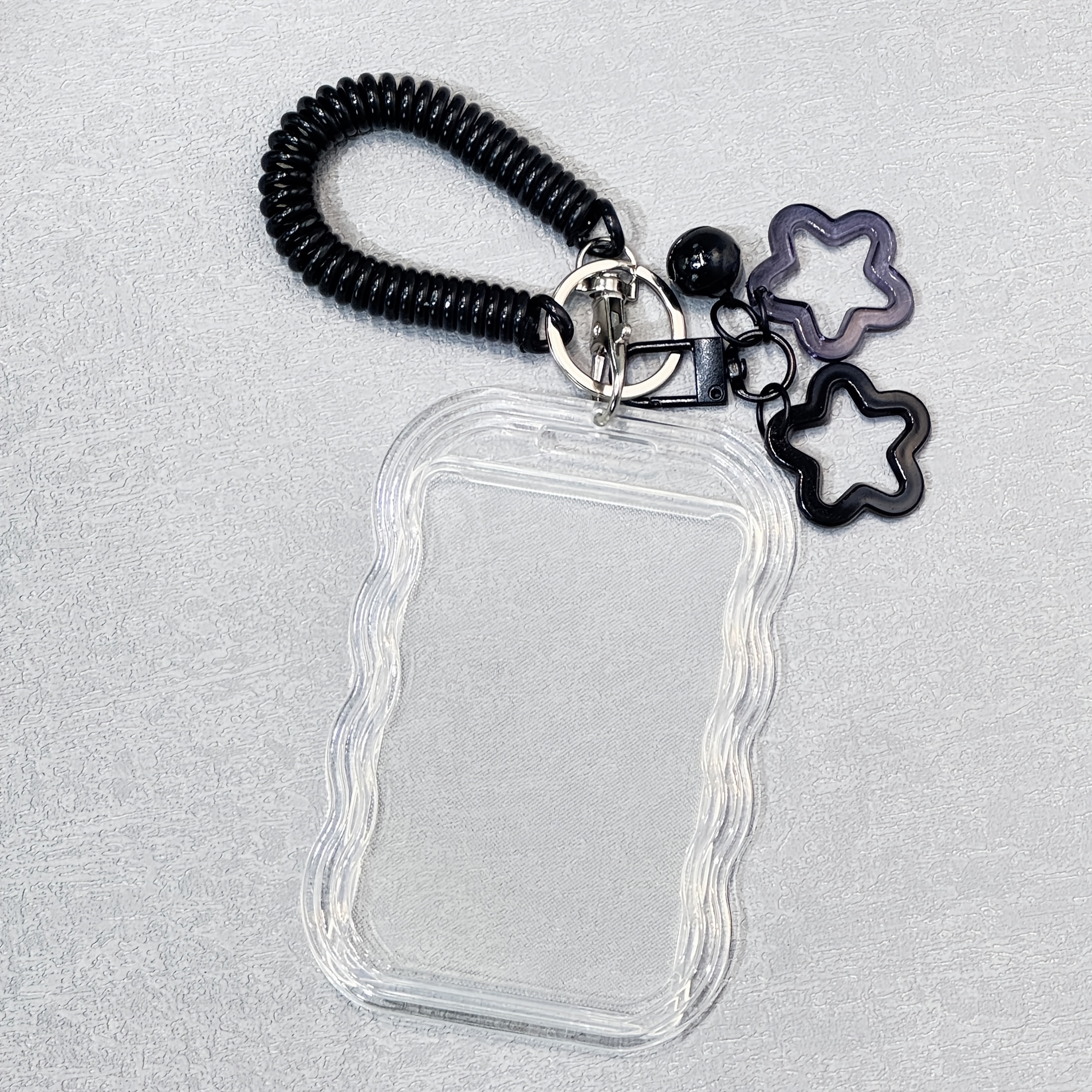E-shop 2D Einzelner, stabiler, durchsichtiger PVC-Halter für Studentenausweise und Zugangskarten - Inklusive Schiebeabdeckung, Schlüsselanhänger und