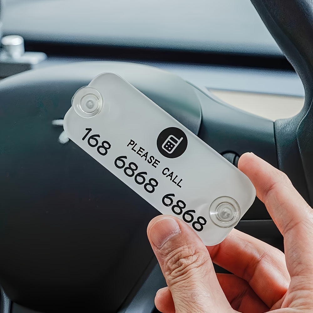 TEMU Custom 2d Flat Acrylic Car Temporary Parking Tag, Aesthetic And Convenient, Suitable For Vehicles Temporarily Out, Car Interior Decoration,
