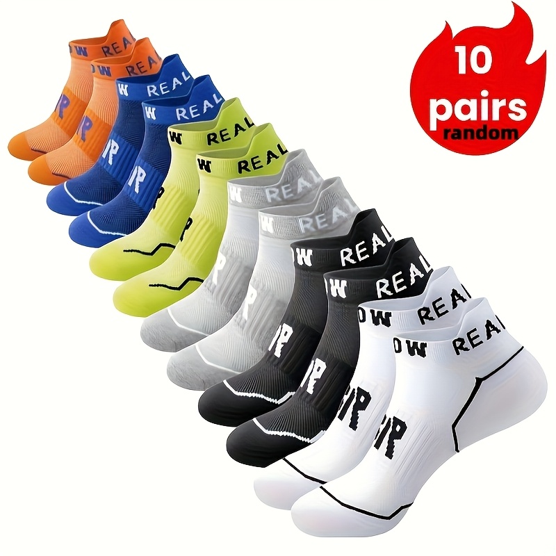 TEMU 10 Pairs Of Sports Socks, 168-needle Knitting , Versatile Colors, Thickness, Sweat-absorbent, Random Color Socks - Suitable For Sports, With Any