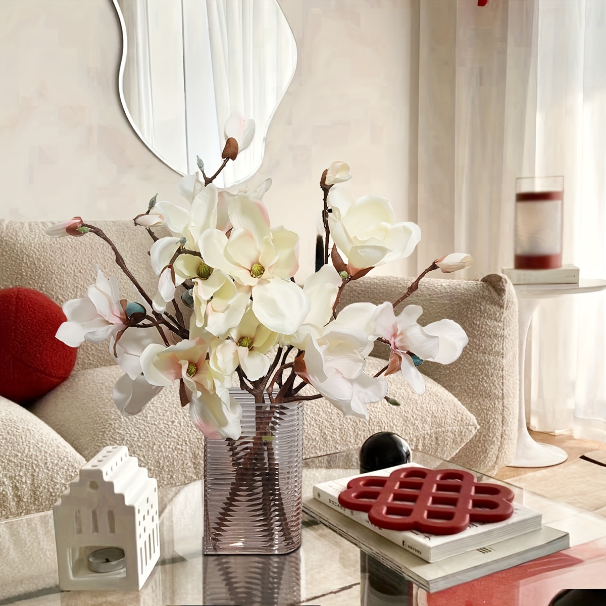 Flores falsas elegantes orquídeas artificiales para sala de estar, arreglo  de plantas, flores artificiales de Phalaenopsis decoración hermosa