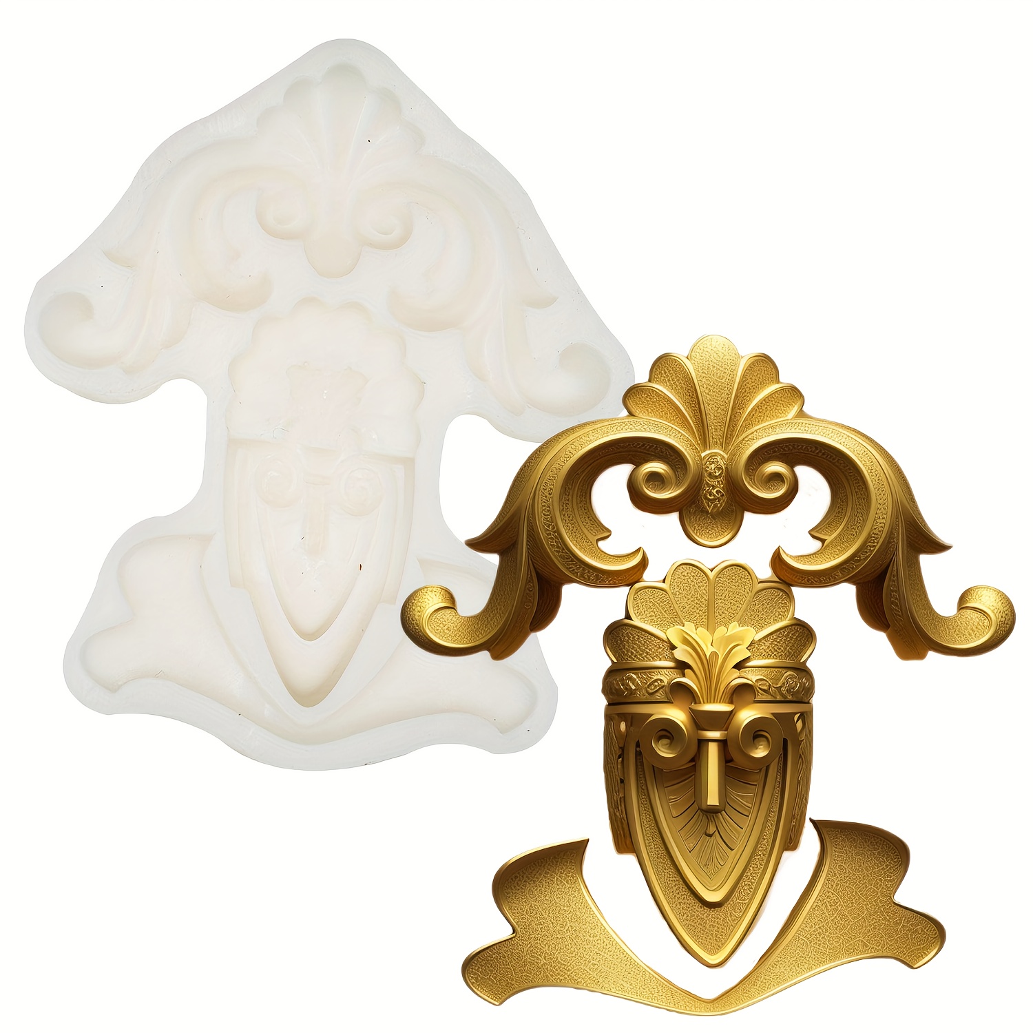 1pc baroque scroll relief fondant mold 3d silicone mold candy mold chocolate mold for diy cake decorating tool baking tools kitchen accessories