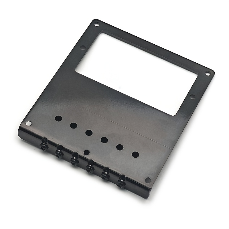 1pc Black Alloy Guitar Bridge Roller Saddle with Humbucker Hole, TL Style, 101x89mm, 10. 5x5 Inch, Electric Guitar Bridge Accessory