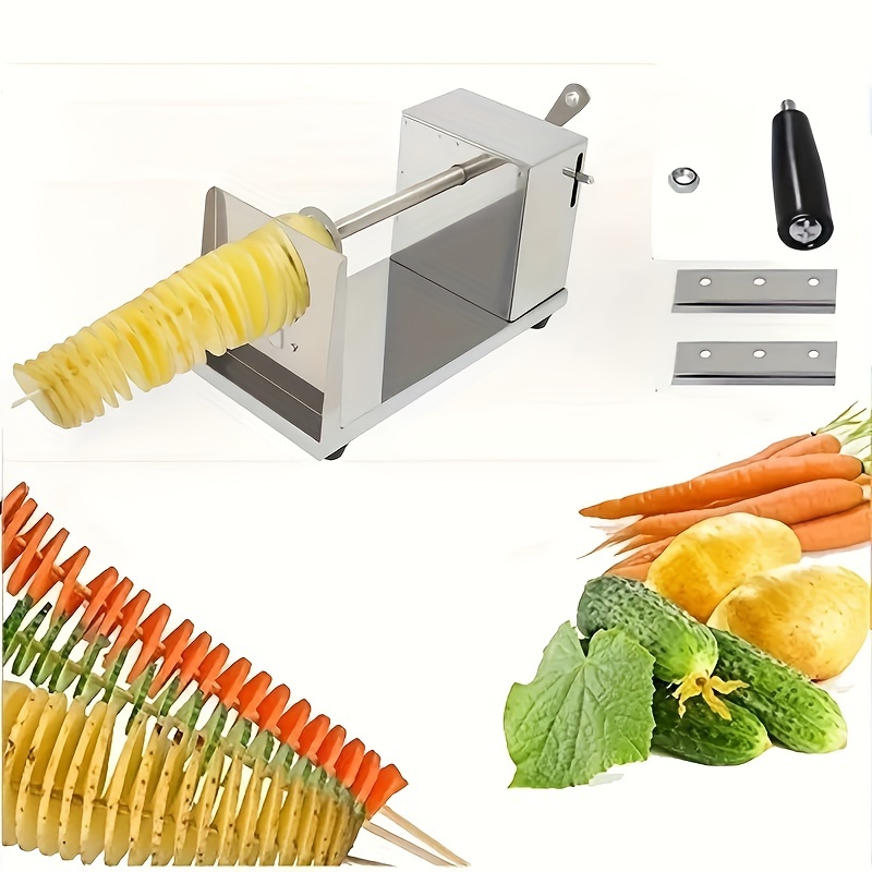 

1pc, Curly Fry Cutter, Twisted Potato Slicer For Potato Carrot Cucumber Eggplant Potato, Spiral French Fry Cutter, Twister With Strong Base Potato Peeler For Restaurant, Kitchen Tools
