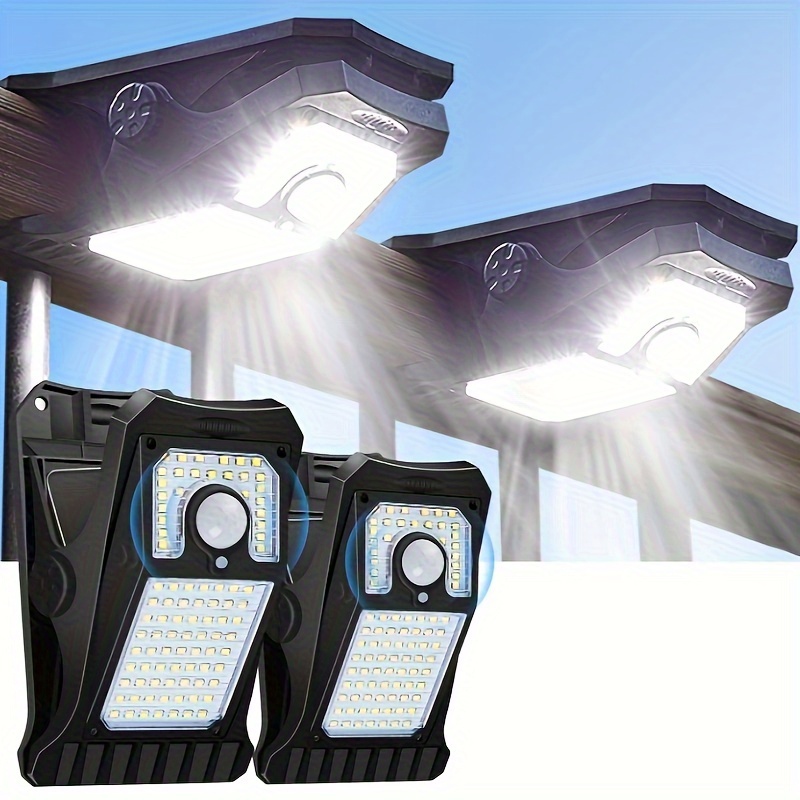TEMU 2pcs 90/118led Solar Lights Outdoor, Light, Solar Lights Outdoor, Outdoor Lighting Light, 3 Lighting , Automatic Lighting , Suitable For Fences,