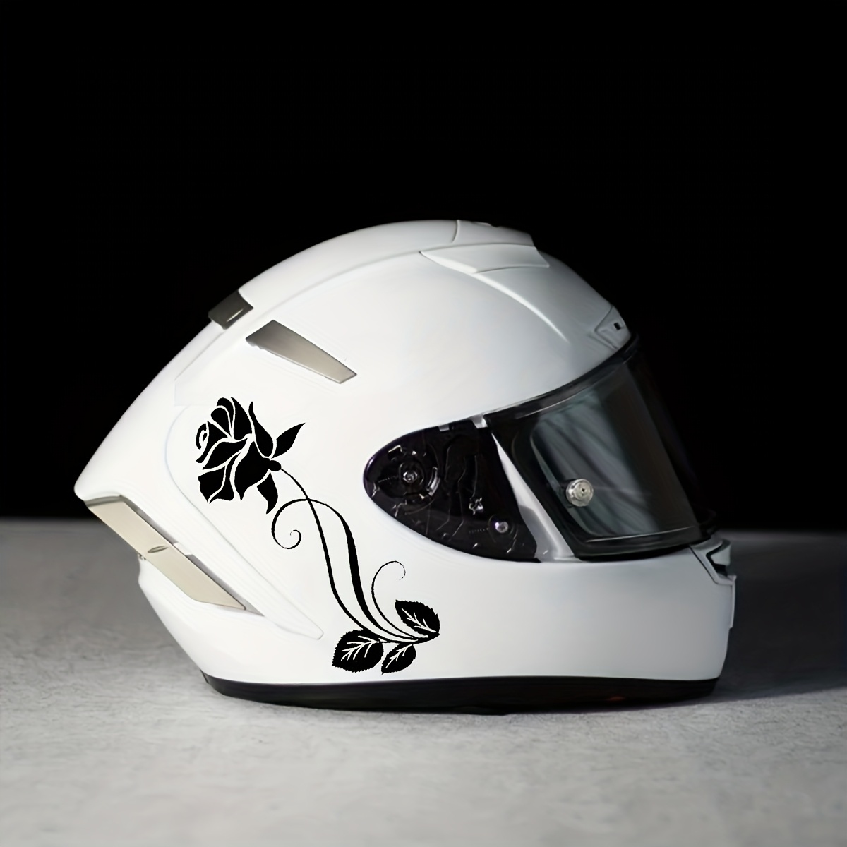 2pcs Gentleman Rose Motorcycle Helmet Decorative Stickers Durable  Waterproof PVC, Fashionable Red for Helmets Car Rearview Mirrors, Mo