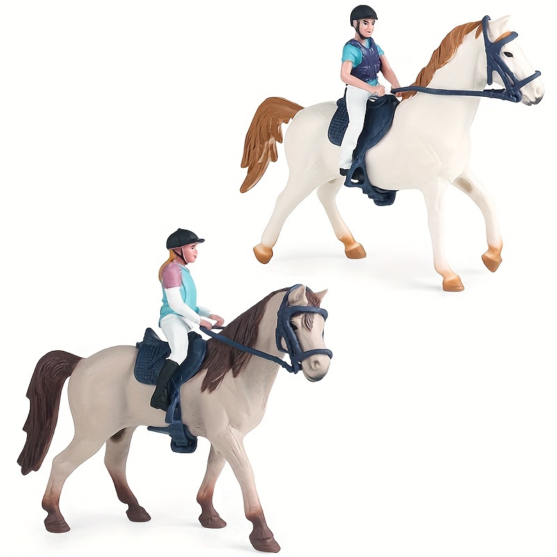 

Realistic Toy Set – Kids Birthday And Christmas Gifts, Equestrian Playset Decoration - Pvc Material, Removable , Ideal For 3-12 Years Old