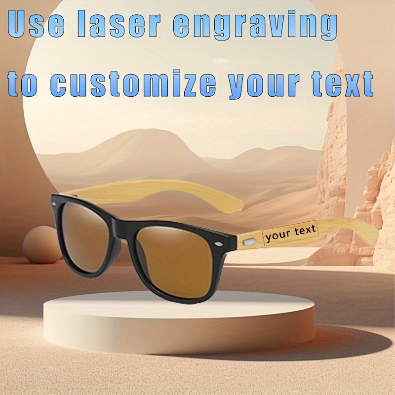 custom engraved wooden fashion glasses for personalized square