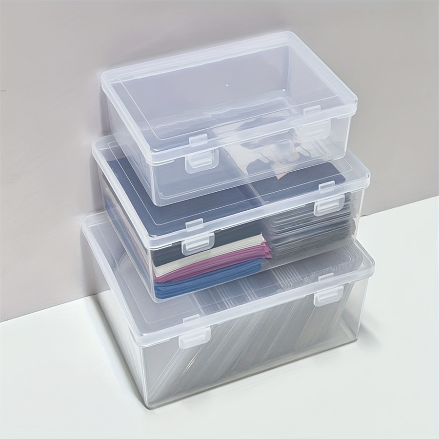 

3-pack Transparent Plastic Storage File Boxes - Large Capacity Multi-purpose Office Organizer Bins For Stationery And Small Tools, Non-waterproof