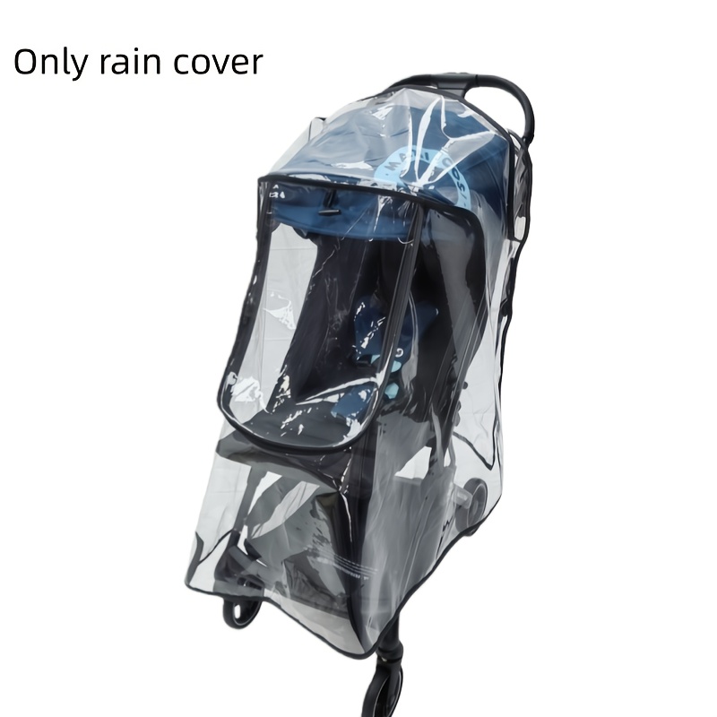 Stroller Rain Cover With Zipper - Windproof, Cold And Splash Resistant, Transparent Eva Material, Ensuring Safe For Toddlers, Full Coverage Stroller