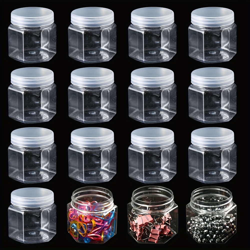 

12- 150ml Hexagonal Plastic , Sealable For , Jewelry, , Accessories, Sample, Organizer - 27" Height, <3.2 Cu Ft , <30 Lbs