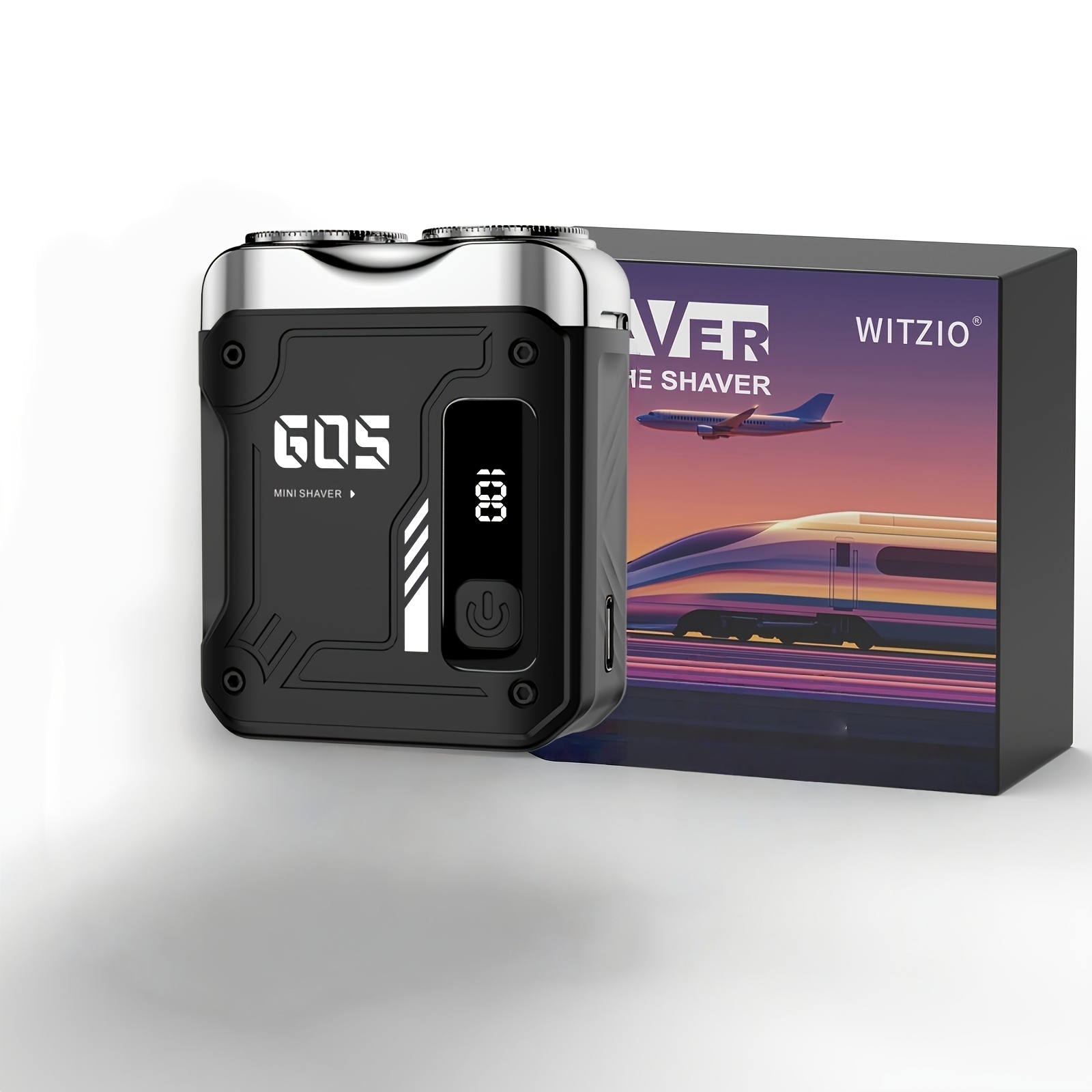 Image of Witzio Mini Digital Display Upgrade Portable Dual-blade Electric Shaver Usb Charging For Convenient Use Ideal For And Business Trips Perfect Valentine's Day Gift Top For Presents (for Fathers, )