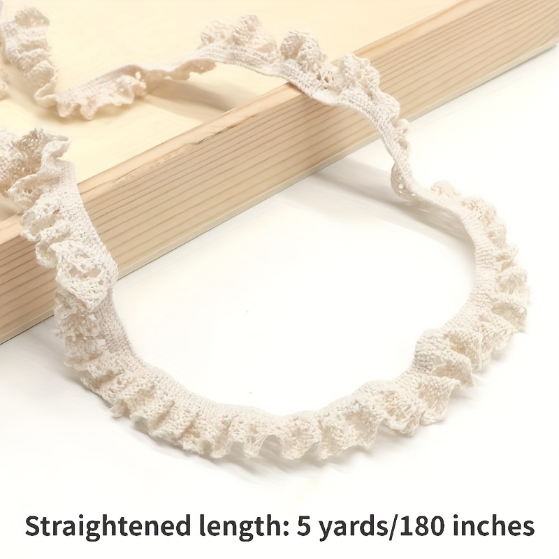 Image of 5-yard Stretch Lace Trim, Colorful Trouser Hem, Embroidered Lace Accessory, Decorative Mushroom-style Thread Lace