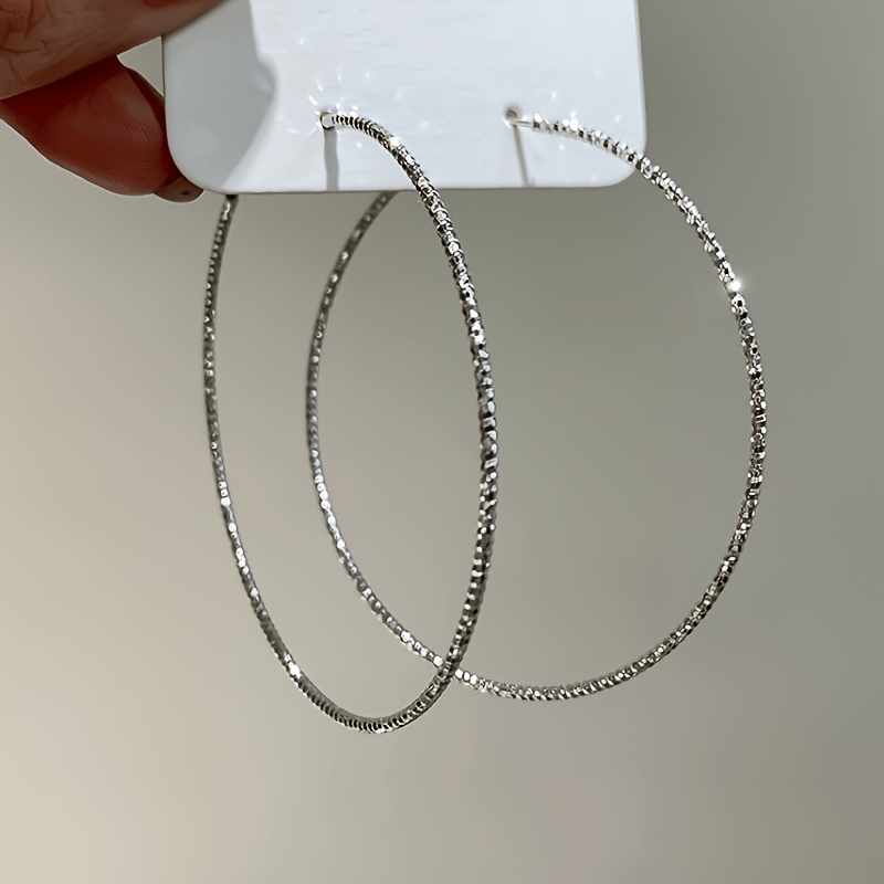 Image of Western Ins Exaggerated Metallic Large Circle Hoop Earrings Fashionable Trendy Ear Cuffs Individual Street Jewelry Women