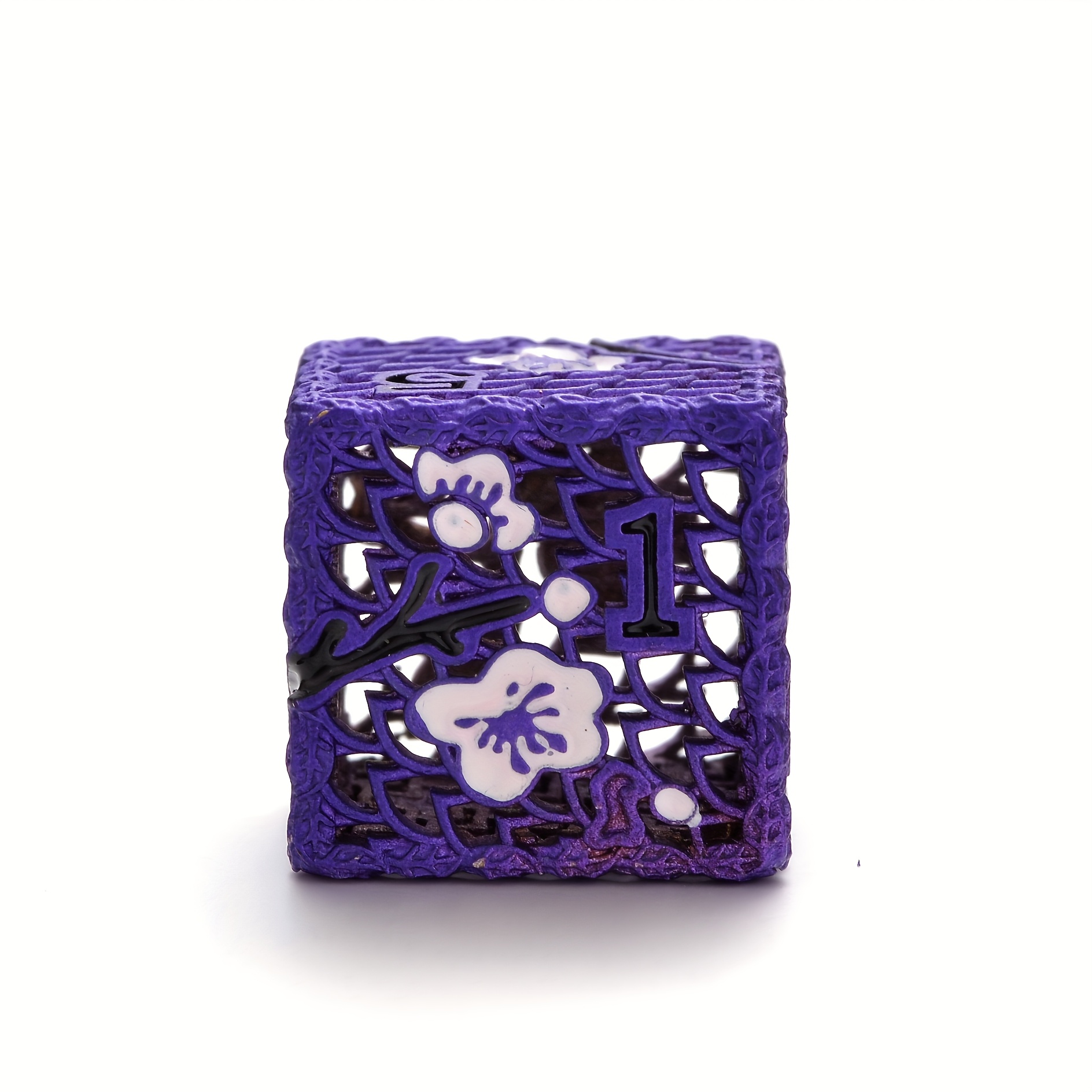 D&D Metal Dice Kit, 7 Rose Metal Hollow Dice Kit