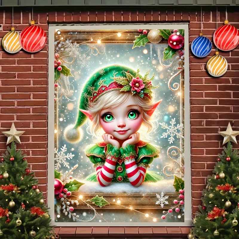 

31x47" Christmas - Polyester Elf, Snowman & For / Decor