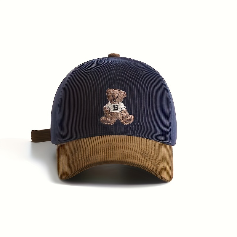 TEMU Embroidered Bear   - Breathable Hat Closure For To - 100% , -wicking,