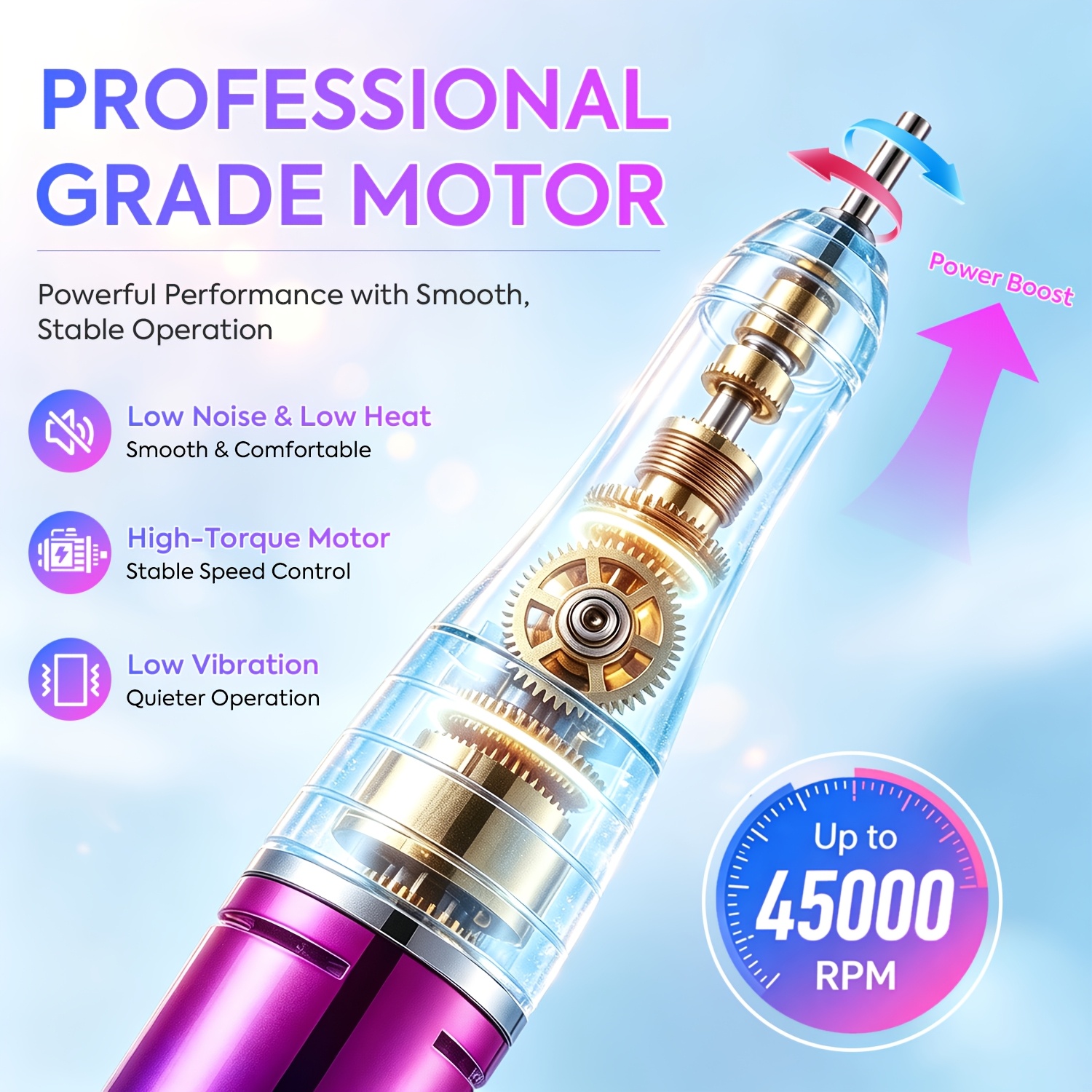 High-Efficiency 45000 RPM Grinder with LCD Digital Display