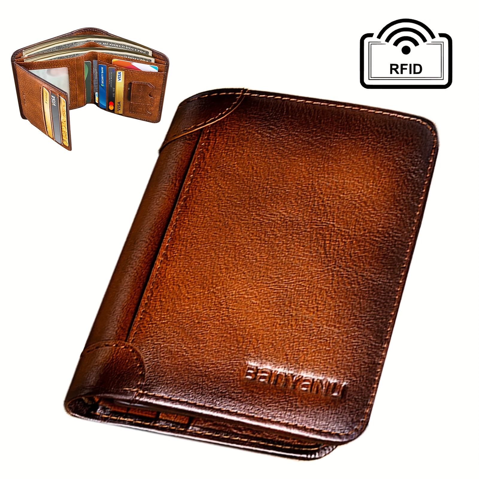 

1pc High Quality Men's Trifold Wallet, Minimalist Rfid Blocking Purse With Multi-card Slots Card Holder, Stylish For Use