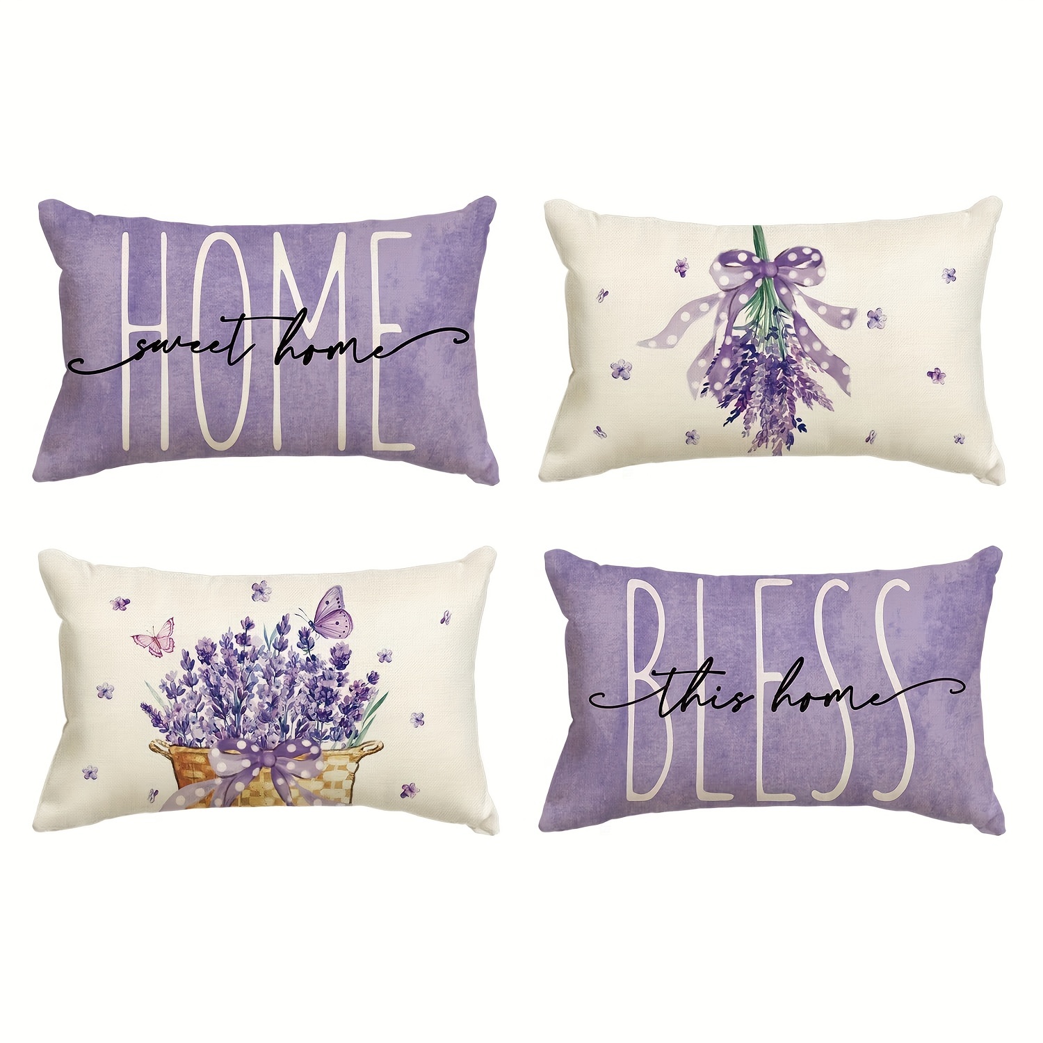 

Sm:)e Home Sweet This Throw Pillow Covers, Summer Case For Sofa Couch Set Of 4