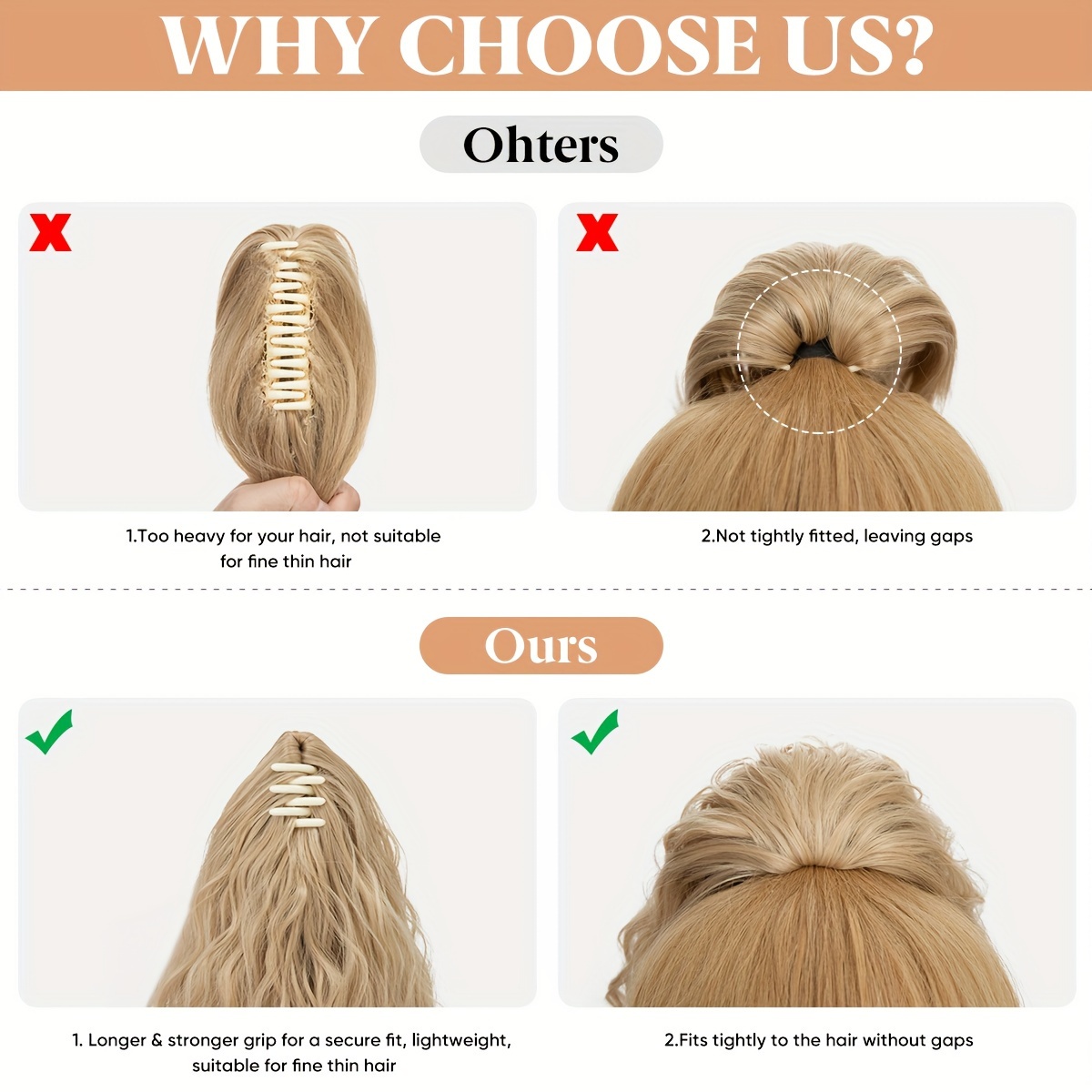 claw clip in ponytail extensions for women synthetic long wavy fluffy ponytail hairpieces 14inch hair accessories add volume   to   details 5