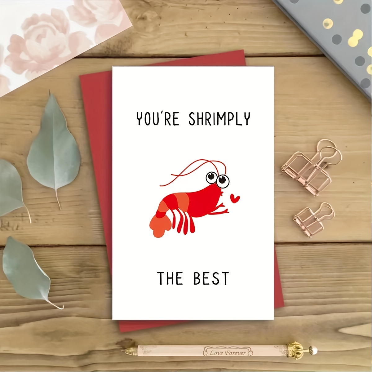 

1pc, Fun Lobster Cards, Gift Cards, You Are The Best "shrimp" Cheer Cards, Gifts For Him, Her, Colleagues, Family, Friends On Special Days, Birthday Cards