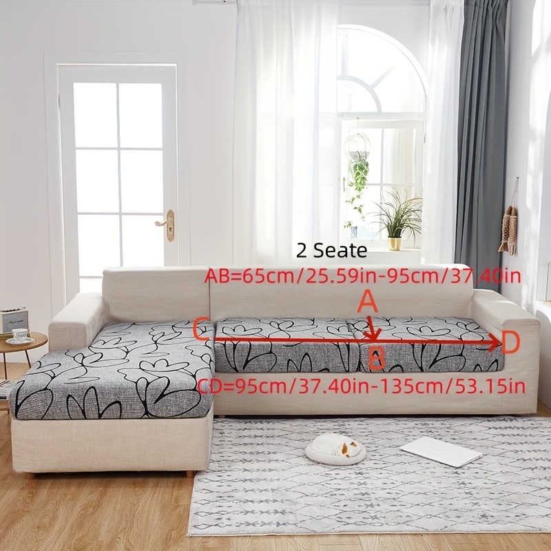 1pc Stretch Sofa Seat Cover, Semi-wrap Cover, Shower Slipcover, For 1-seater, 2-seater, 3-seater, 4-seater, Backrest Cover, Corner Cover, Suitable For Removable Sofa Cushion Covers