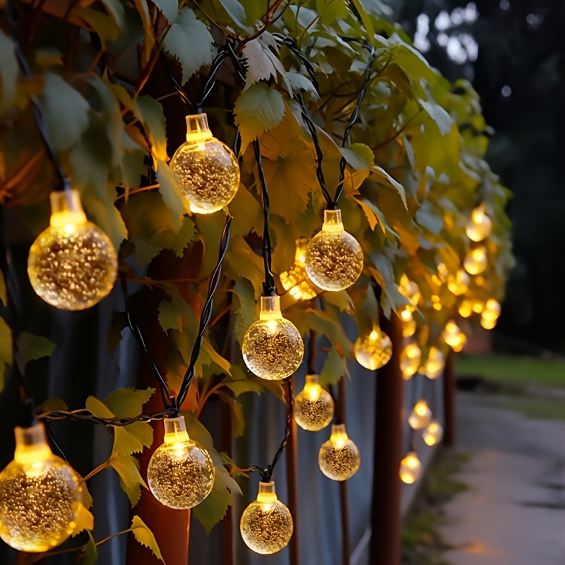 1 set of 20 50 led solar outdoor crystal ball string lights solar holiday fairy lights bubble ball lights garden christmas and halloween decoration lights details 10