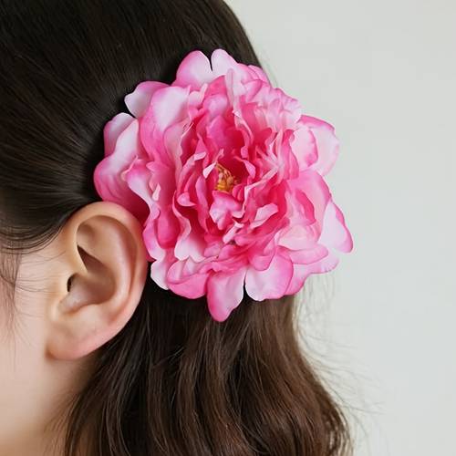 2 in 1 13cm large artificial flower hair clip and brooch pin faux flower hair clip for wedding bridal hair accessories womens party hair ornament headpiece gift for thanksgiving christmas halloween