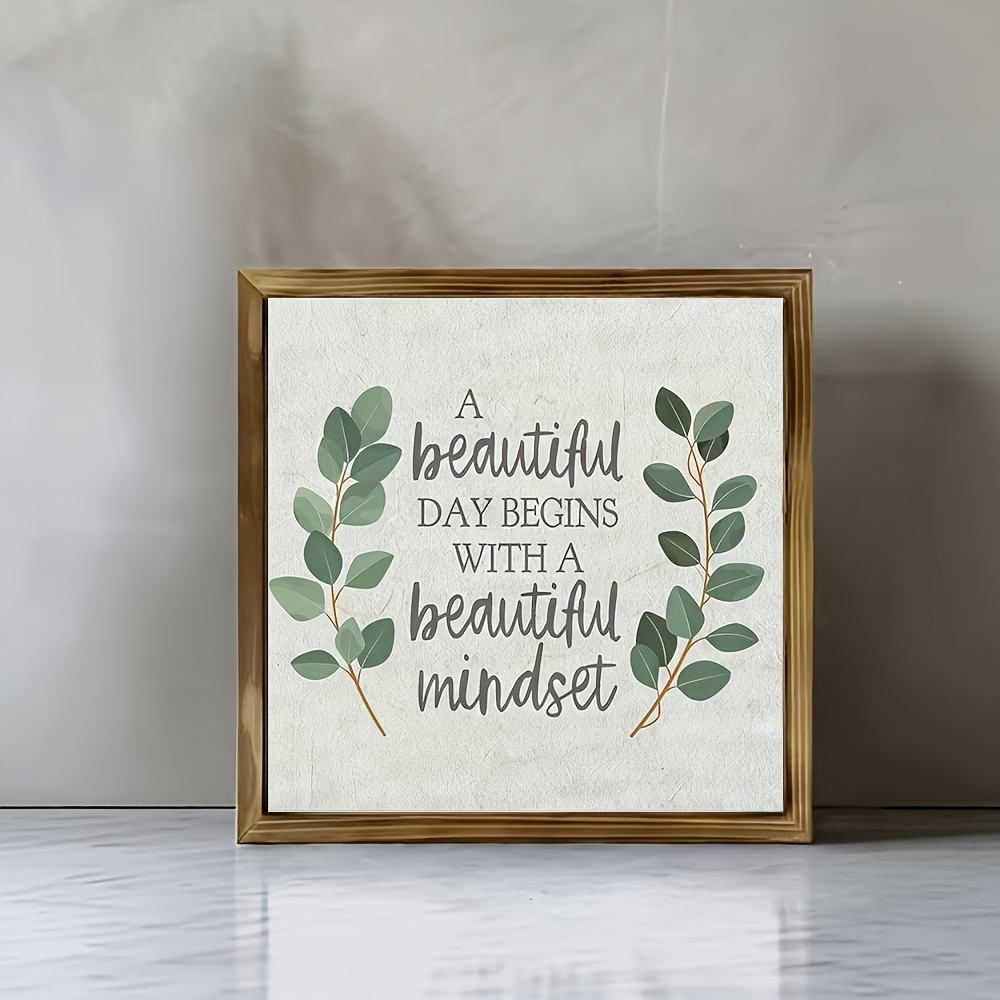 TEMU Impression sur bois plate 2D, 1 pièce, Art mural inspirant - « Une par un bon état d'esprit », Affiche sur toile moderne et minimaliste pour